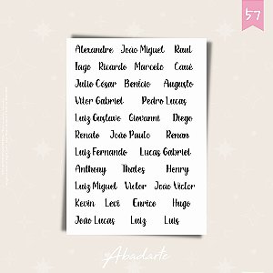 NOMES - CARTELA 57
