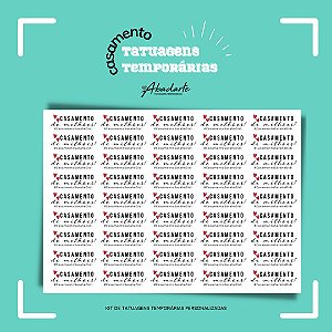 KIT TATUAGENS PERSONALIZADAS  CASAMENTO (45 UNIDADES)
