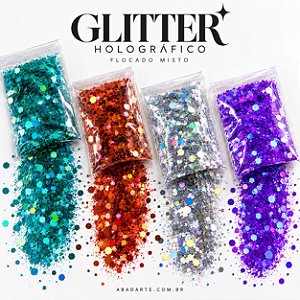 Glitter Holográfico Flocado Misto - 6g