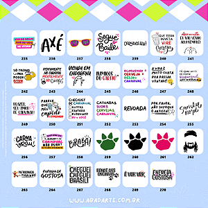 TATUAGENS INDIVIDUAIS CARNAVAL - 7x7 CM (GRANDE)