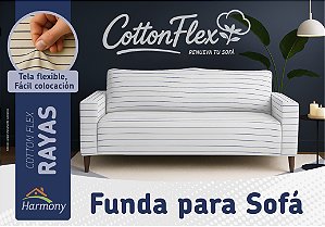 CAPA SOFÁ 3LUGARES COTTON FLEX 98%ALGODÃO 2%ELASTANO