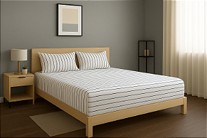 jogo de lençol casal em malha 100%algodão para colchao até 138x188x30cm