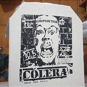 Camiseta Cólera estampa do cartaz do show na Alemanha  100% algodão 31 fios