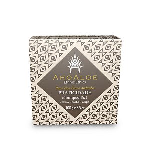 Shampoo Sólido 3x1 - Cabelo, Barba e Corpo 100g - AhoAloe