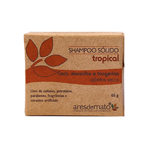 Shampoo sólido tropical - coco, macaúba e tangerina - ARES DE MATO 65g