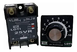 Loti Rele de estado sólido monofásico C/Potenciometro 25A 220V 220K