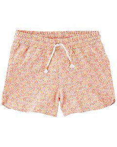 Shorts Infantil Menina Carter’s Rosê Algodão Estampa Florzinha