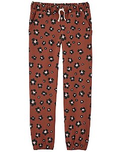 Roupa Infantil Menina Carters Calça Algodão Cordão Ajustável Leopardo"