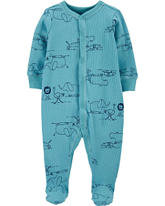 Roupa Infantil Menino Carters Macacão Azul Safari"