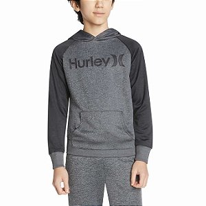 Roupa Infantil Menino Hurley Blusa Termal Preta Com Gorro )