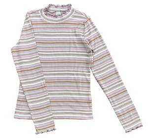 Camiseta Infantil Menina Carter’s OshKosh Manga Longa Listrada