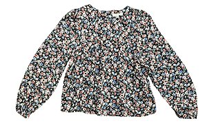 Bata Infantil Menina Copper Key – Preta com Estampa Floral