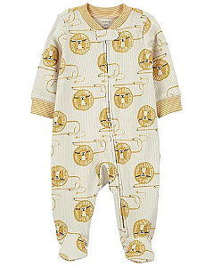 Roupa Infantil Menino Carters Macacão Algodão Bege Leão