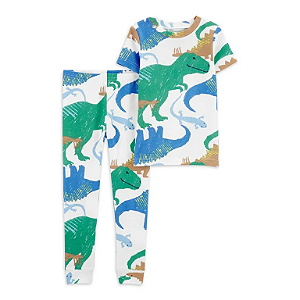 Roupa Infantil Menino Carters Pijama 2 Pçs Branco Dinos