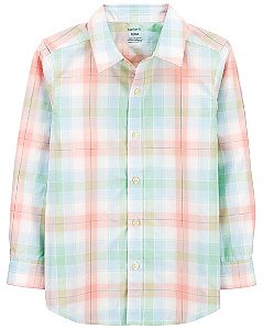 Camisa Infantil Carter’s Xadrez Cores Claras – Menino Estiloso