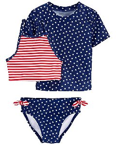 Biquíni Infantil Menina Carter’s OshKosh 3 Peças Estrelas