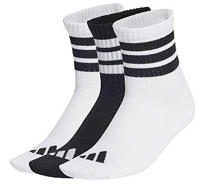 Meia Infantil Menino Adidas Preta e Branca