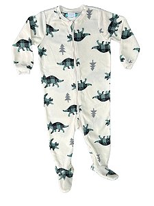 Macacão Infantil Pekkle Fleece Bege Dinossauros – Menino