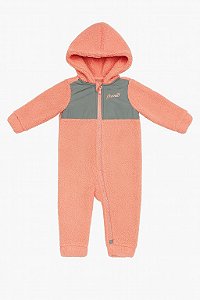 Macacão Sherpa Puma Infantil Menina – Salmão com Cinza Quentinho