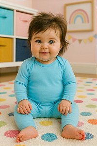 Conjunto Infantil Dadomile Body e Calça Azul – 2 Peças