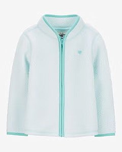 Roupa Infantil Menina Carter’s OshKosh Jaqueta Sherpa Verde Zíper Coração