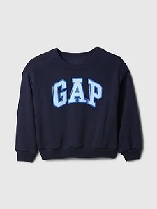 Roupa Infantil Menino Gap Moletom Azul Marinho Logo Azul Claro