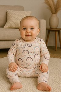 Conjunto Infantil Menina Dadomile 2 Peças – Body Arco-Íris Modal