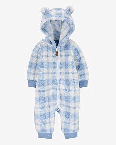 Macacão Carter’s Sherpa Azul Xadrez – Super Quentinho