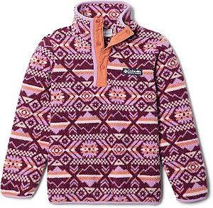 Jaqueta Infantil Menina Columbia Fleece Geométrico – Inverno Quentinho