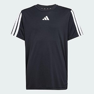 Camiseta Adidas Infantil Preta Manga Curta – Menino Estiloso