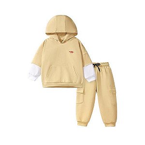 Roupa Infantil Menino Little Conj 2 Pçs Bege Dinossauro