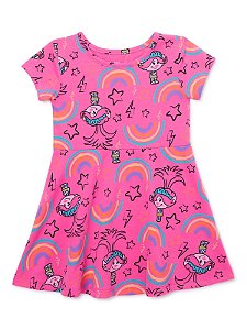 Vestido Infantil Trolls Pink – Estampa Personagem Menina