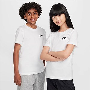 Camiseta Infantil Nike Branca – Manga Curta em Algodão Original