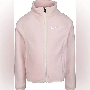 Jaqueta Fleece Infantil Nike Menina – Rosa com Logo Branca