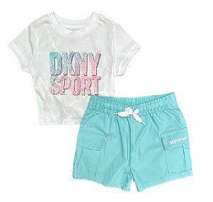 Conjunto Infantil Menina DKNY – Camiseta e Shorts Verde