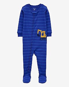 Macacão Carter’s Azul Escavadeira – Algodão Conforto Bebê