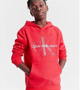 Blusa Moletom Calvin Klein Vermelha com Gorro – Infantil Menino