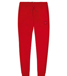 Calça Moletom Infantil Tommy Hilfiger Vermelha Forrada Fleece