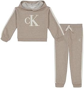 Conjunto Infantil Menina 2 Peças Calvin Klein Bege Blusa e Calça