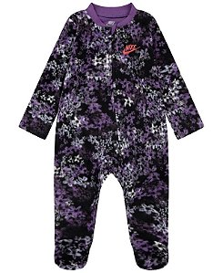 Macacão Fleece Nike Infantil Menina – Lilás com Flores