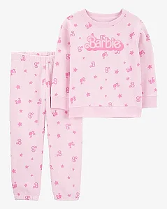 Conjunto Infantil Menina Carter’s Moletom Rosa Barbie 2 Peças