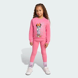 Conjunto Infantil Minnie Mouse Adidas – Calça Jogger + Blusa | Roupa Importada Original Disney