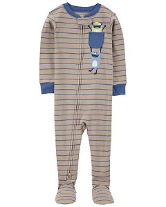 Roupa Infantil Menino Carters Macacão Algodão Bege Monstrinhos
