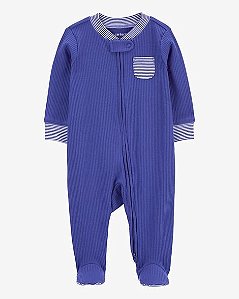 Macacão Carter’s Azul Listrado com Bolso – Algodão Bebê