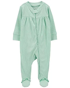 Macacão Infantil Menina Carter’s Algodão Canelado Verde Água
