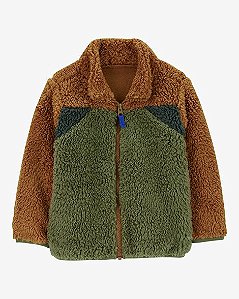 Jaqueta Carter’s Sherpa Infantil Caramelo e Verde Menino