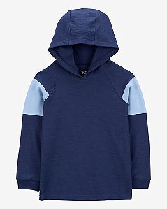 Camiseta Carter’s Manga Longa Azul com Detalhe – Menino
