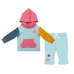 Conjunto Infantil Menina 2 Peças BWA Blusa e Calça Moletinho Estrela