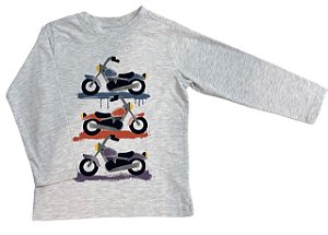 Camiseta Infantil Kids HQ Cinza Moto – Conforto e Estilo