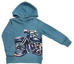 Moletom Infantil Kids HQ Verde com Moto – Menino Estiloso
